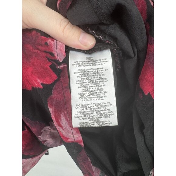 BCBGeneration Floral  Romper Women S Black Red Witchy Vampire Whimsigoth NEW - Picture 6 of 10